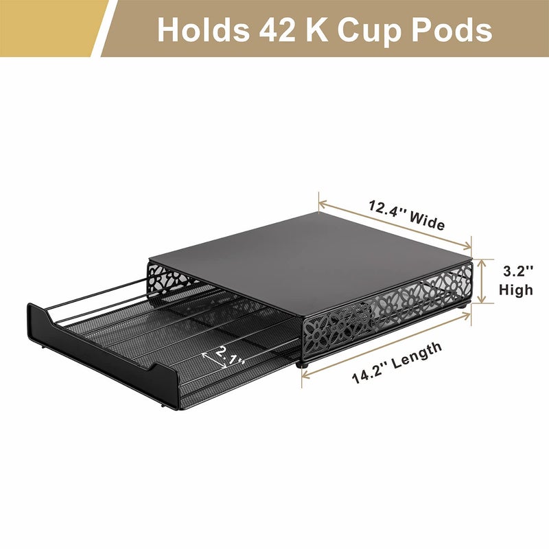 Flagship Coffee Pod Storage Drawer, Organizer for Keurig (42 Pods, Iron) - Image 2